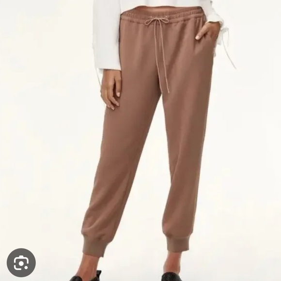 Wilfred Aritzia Buffon Nutmeg Brown Jogger Pant Size XS Crepe Work Slacks - Picture 1 of 8